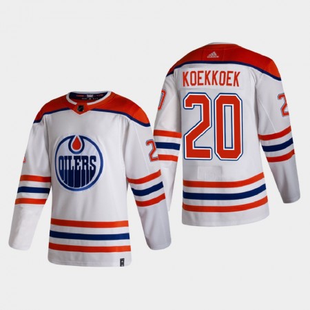 Edmonton Oilers Slater Koekkoek 20 2020-21 Reverse Retro Authentic Shirt - Mannen